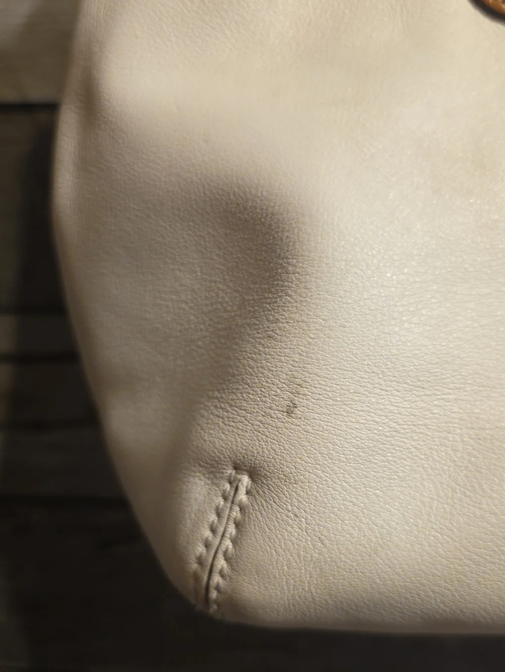 Coach Two-Tone Shoulder Bag in Cream and Tan